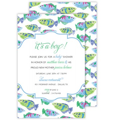Fish Invitations, Watercolor Tropical Fish, Roseanne Beck